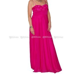 𝅺Pink Gown Maxi Sexy Long Dress Spaghetti Strap - Size M